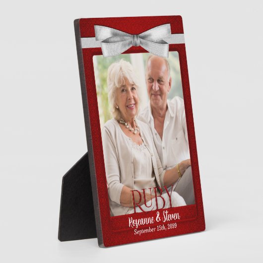 12x18 Ruby 40. Hochzeitstag Foto Fotoplatte (Seite)