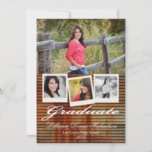 12x18 Rusted Corregated Metal Senior Ankündigung (Vorderseite)