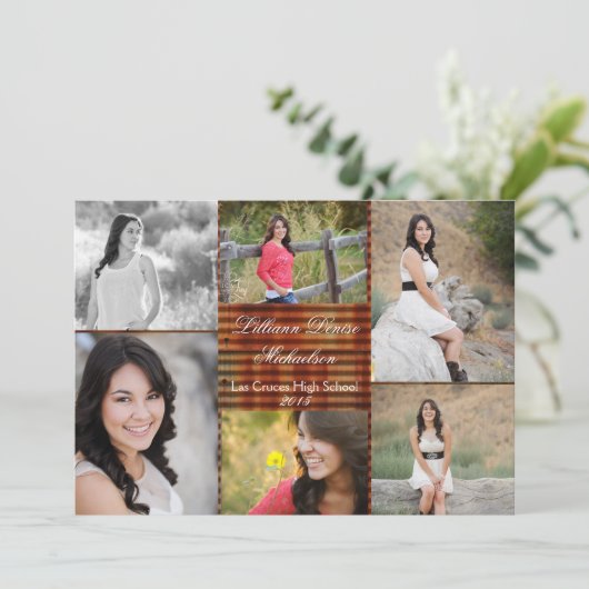 12x18 Rusted Corregated Metal Senior Ankündigung (Stehend Vorderseite)