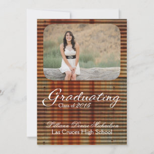 12x18 Rusted Corregated Metal Senior Ankündigung