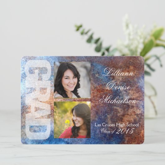 12x18 Rusted Metal Old Steel Gru Senior Ankündigun Ankündigung (Stehend Vorderseite)