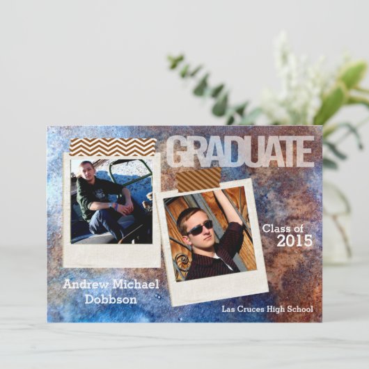 12x18 Rusted Metal Steel Grunge Senior Ankündigung (Stehend Vorderseite)