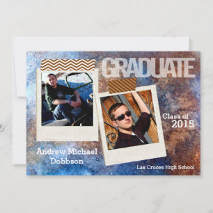 12x18 Rusted Metal Steel Grunge Senior Ankündigung