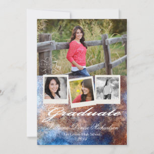 12x18 Rusted Metal Steel Grunge Senior Ankündigung