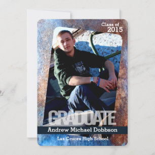 12x18 Rusted Metal Steel Grunge Senior Ankündigung