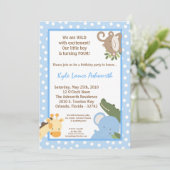 12x18 Safari Jungle ZooTier Einladung zum Geburtst (Stehend Vorderseite)