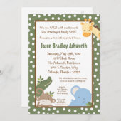 12x18 Safari Jungle ZooTier Einladung zum Geburtst (Vorne/Hinten)