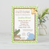 12x18 Safari Jungle ZooTier Einladung zum Geburtst (Stehend Vorderseite)