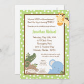 12x18 Safari Jungle ZooTier Einladung zum Geburtst (Vorne/Hinten)