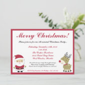 12x18 Santa Rudolf Reinde Party Einladung (Stehend Vorderseite)