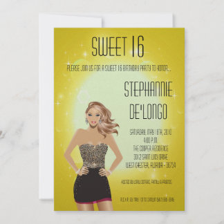 12x18 Sassy Blonde Girl Sweet 16 Geburtstag Einlad Einladung