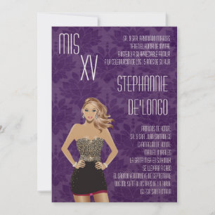 12x18 Sassy Blonde Quinceanera Einladung zum Gebur