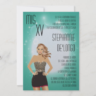 12x18 Sassy Blonde Quinceanera Einladung zum Gebur