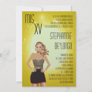 12x18 Sassy Blonde Quinceanera Einladung zum Gebur
