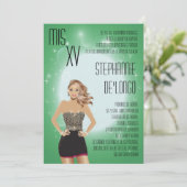 12x18 Sassy Blonde Quinceanera Einladung zum Gebur (Stehend Vorderseite)