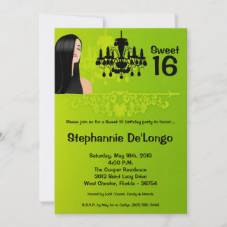 12x18 Sassy Girl Sweet 16 Geburtstag Einladung