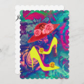 12x18 Scallope Heels und Hasen Einladung (Vorne/Hinten)