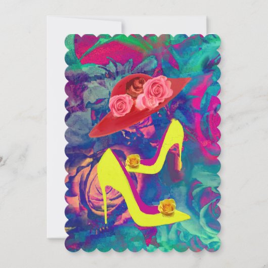 12x18 Scallope Heels und Hasen Einladung (Vorderseite)