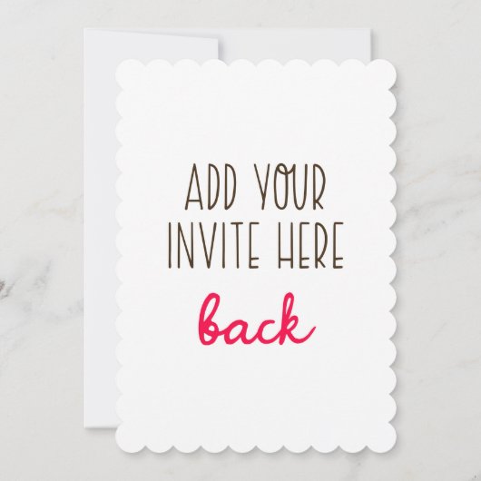 12x18" Scalloped Shaped Invitation Printing Einladung (Rückseite)