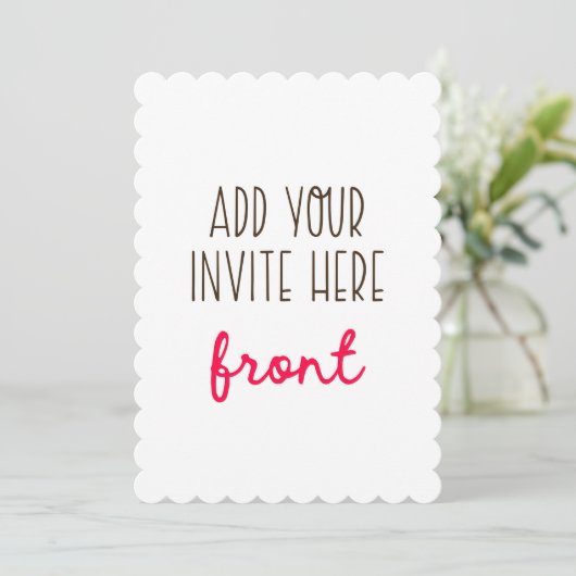 12x18" Scalloped Shaped Invitation Printing Einladung (Stehend Vorderseite)