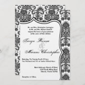12x18 Schwarz-weiß Damask Hochzeit Einladung (Vorne/Hinten)