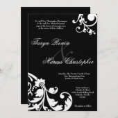 12x18 Schwarz-weiße Einladung (Vorne/Hinten)
