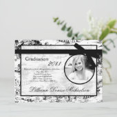 12x18 schwarze Toile Foto-Abschluss-Mitteilung Einladung (Stehend Vorderseite)