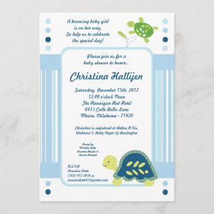 12x18 Sea Turtle Reef Ocean Baby Dusche Einladung
