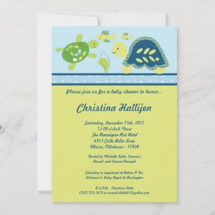 12x18 Sea Turtle Reef Ocean Baby Dusche Einladung
