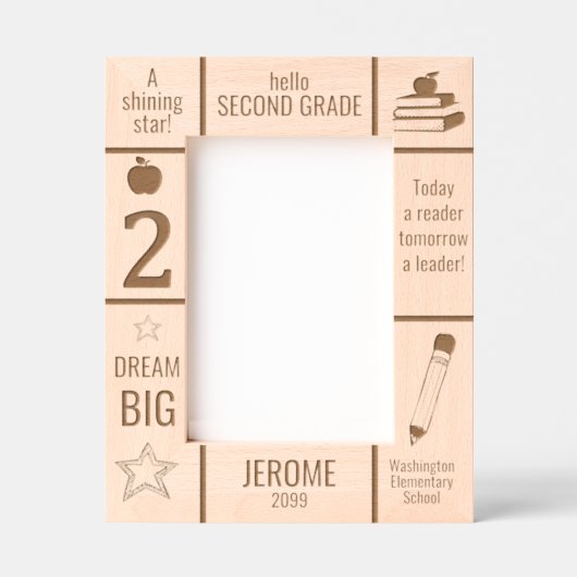 12x18 SECOND GRADE Foto für Grundschulen Geätzte Rahmen (Vorderseite)