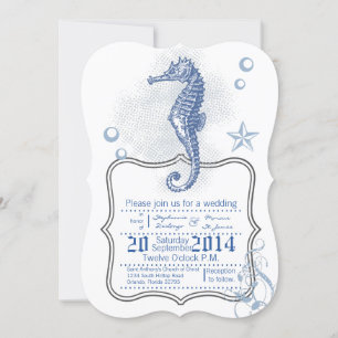 12x18 Seepferd Sea Ocean Beach Einladung Hochzeit