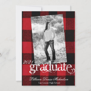 12x18 Senior Ankündigung Red Buffalo Kariert Bear 