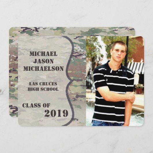 12x18 Senior Announcement Army OCP Camouflage Unif Ankündigung (Vorne/Hinten)