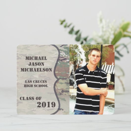 12x18 Senior Announcement Army OCP Camouflage Unif Ankündigung (Stehend Vorderseite)