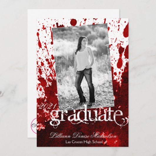 12x18 Senior Announcement Blood Spritzer Vampire G Ankündigung (Vorne/Hinten)