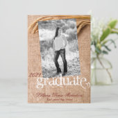 12x18 Senior Announction Wheat on Burlap Sack Coun Ankündigung (Stehend Vorderseite)