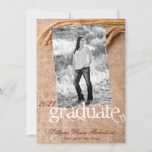 12x18 Senior Announction Wheat on Burlap Sack Coun Ankündigung