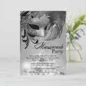12x18 Silver Masquerade Sweet 16 Geburtstag Einlad Einladung (Stehend Vorderseite)