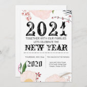 12x18 Silvester Einladung Baby Pink Cosmos auf (Vorne/Hinten)