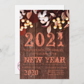 12x18 Silvester Einladung Baumwollzweig auf dem Da (Vorne/Hinten)