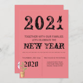 12x18 Silvester Einladung Bohemisch Kaktus Succ (Vorne/Hinten)