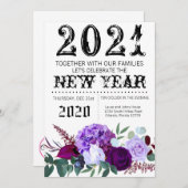 12x18 Silvester Einladung Lavendel Hibiskus (Vorne/Hinten)