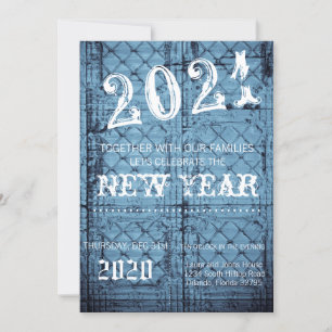 12x18 Silvester Einladung Rustikale Zinnwand