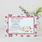 12x18 Snowman Familienschnee Weihnachten Party Ein Einladung (Stehend Vorderseite)
