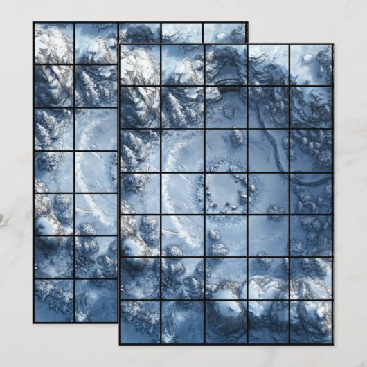 12x18 SnowPit Paper Gridmap Einladung (Vorne/Hinten)