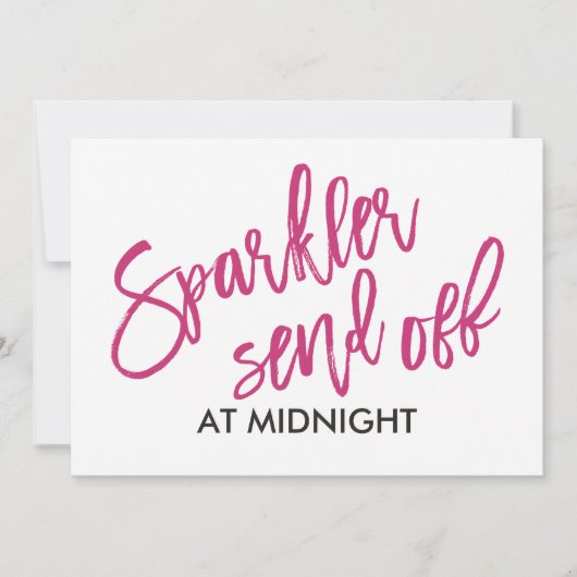12x18 Sparkler Send-Off Sign-Brush Script (Magenta (Vorderseite)