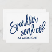 12x18 Sparkler Send-Off Sign-Brush Script (Marine) (Vorne/Hinten)