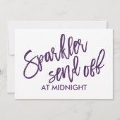 12x18 Sparkler Send-Off Sign-Brush Script (Plum) (Vorderseite)