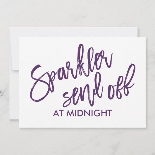 12x18 Sparkler Send-Off Sign-Brush Script (Plum) (Vorderseite)