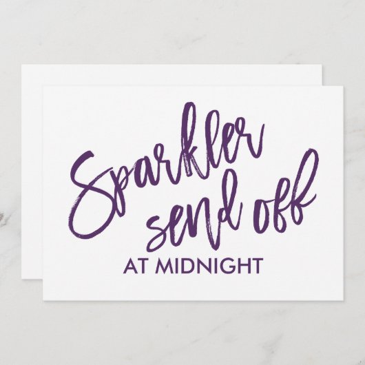 12x18 Sparkler Send-Off Sign-Brush Script (Plum) (Vorne/Hinten)
